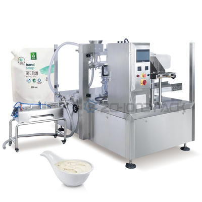 Liquid Packaging Machine: Triangular Bags, Secondary Dosing Liquid Paste Products Equipped with Liquid Pump Ring Feeder
