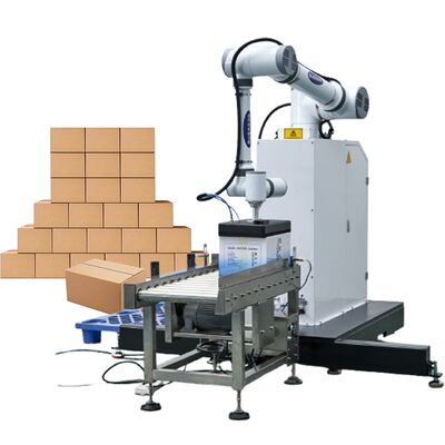 Automated Palletizing Machine for Packing Products, Featuring Suction-Based Stacking and Built-in Collision Detection