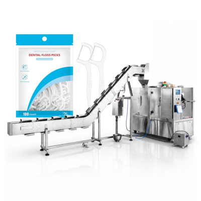 Dental floss packing machine line â 8 working stations